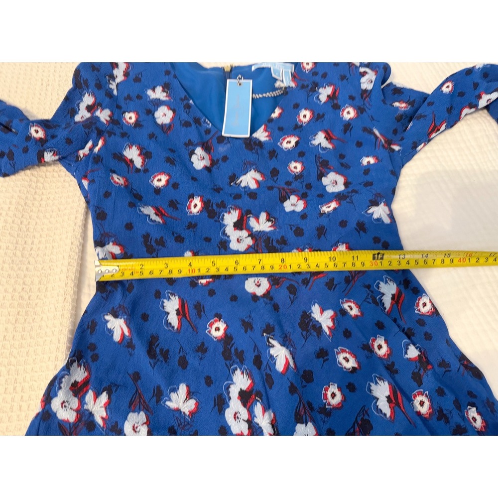 Draper James Royal Blue Floral A-Line Bell Sleeve Dress Size 6 NWT - Picture 9 of 10